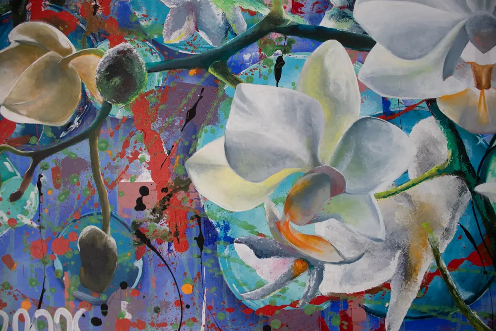 Pintura de orquideas con acrilico